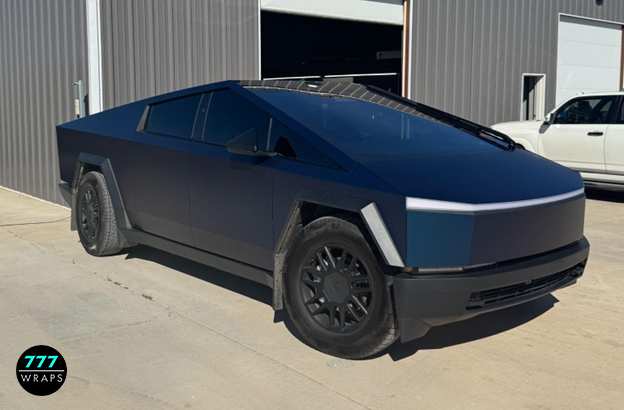 Wrapped truck showing smooth paint surface before vinyl installation